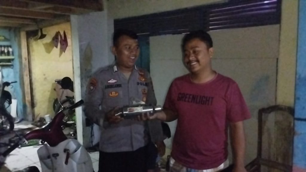 Tanggapi Keluhan Warga, Polsek Cilawu Copot Knalpot Brong