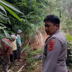 Bhabinkamtibmas Polsek Sukalarang Turun Langsung Cek Lokasi Tanah Longsor Di Wilayah Binaan