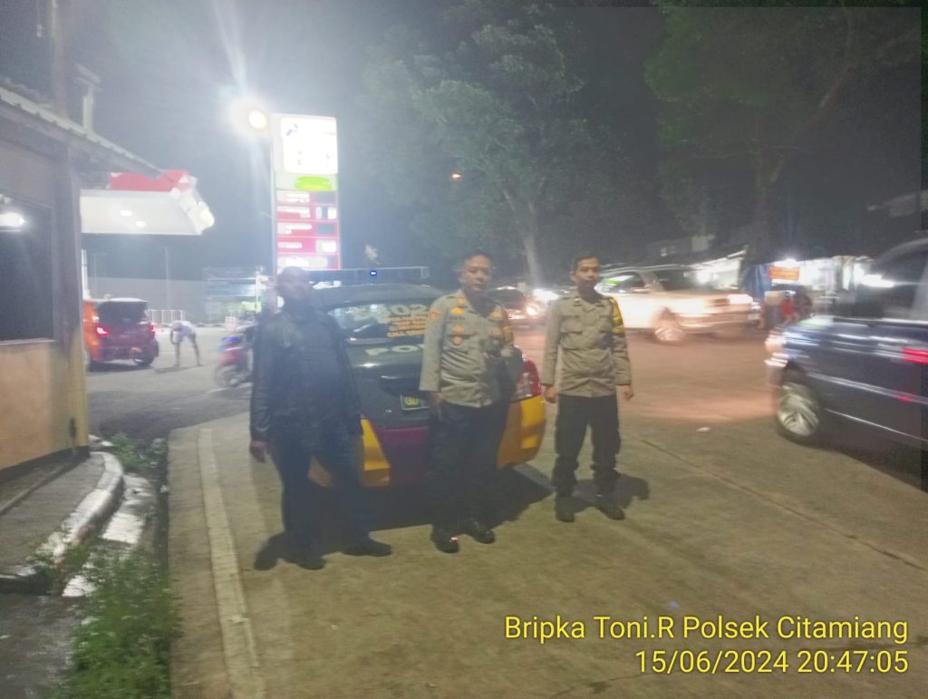 Polsek Citamiang Tingkatkan Patroli Strong Point Antisipasi Gangguan Kamtibmas Di Malam Hari