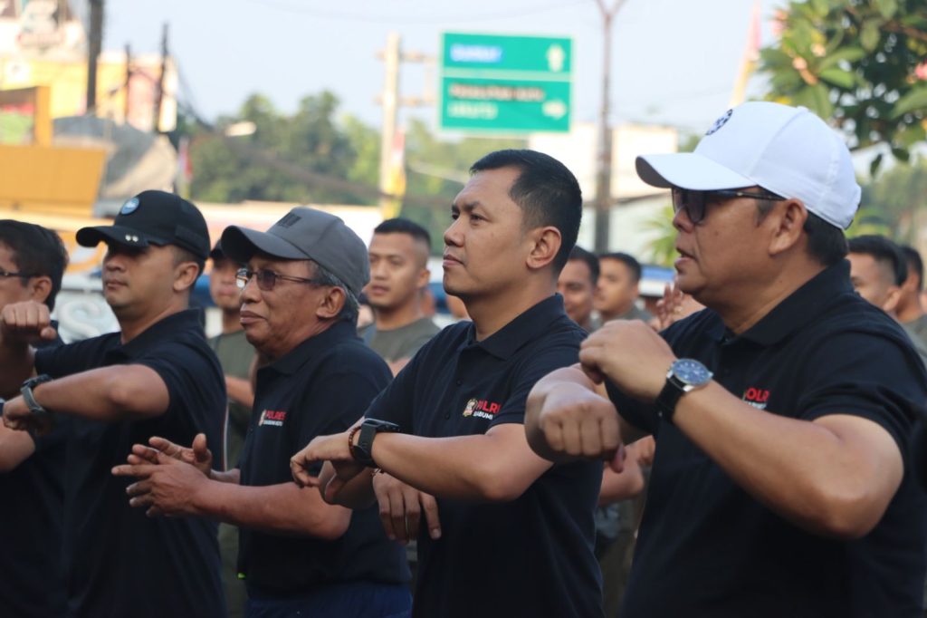 Jelang Hari Bhayangkara ke-78, Polres Sukabumi Kota Gelar Olahraga Bersama