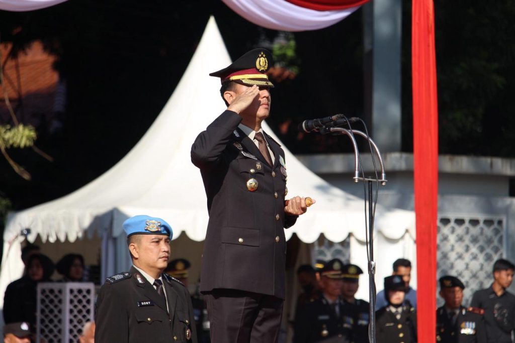 Upacara Peringatan HUT Bhayangkara ke-78 Tahun 2024 Polres Garut Berlangsung Meriah