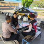 Jalin kemitraan kamtibmas. Bhabinkamtibmas sambangi terminal KH. Ahmad Sanusi Tingkatan Harkamtibmas