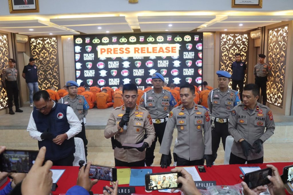 Polres Garut Amankan Puluhan Tersangka Kasus Tindak Pidana Narkoba Dalam Operasi Antik Lodaya Tahun 2024