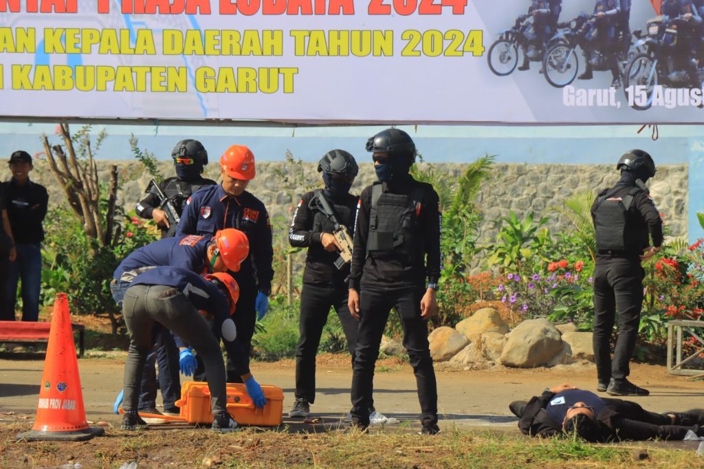 Polres Garut Laksanakan Simulasi Sispamkota Dalam Rangka Pengamanan Pilkada Garut 2024