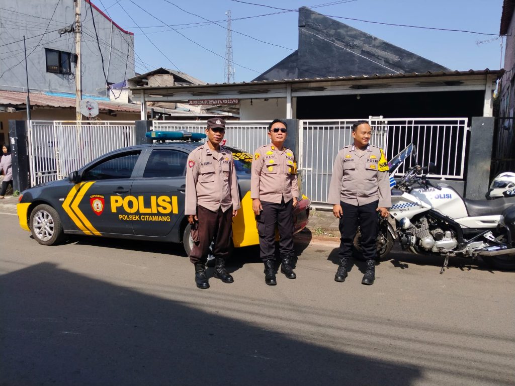 Polsek Citamiang Tingkatkan Patroli Strong Point Antisipasi Gangguan Kamtibmas Di Siang Hari