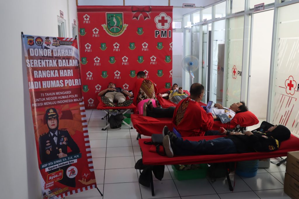 Jelang Hari Jadi Humas Polri ke-73, Polres Sukabumi Kota Gelar Donor Darah Serentak