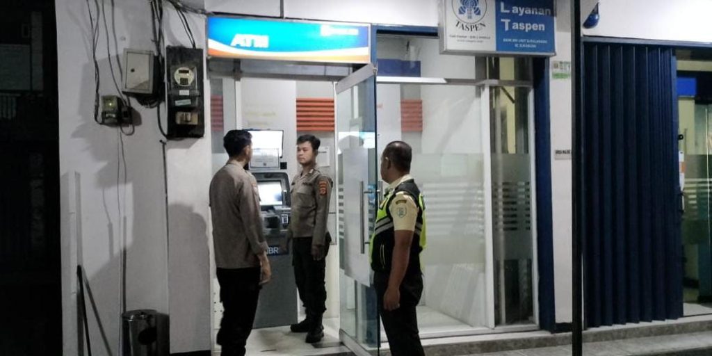 Patroli ke Obyek Vital ATM BRI untuk cegah  gangguan perbankan serta berikan rasa aman kepada masyarakat.