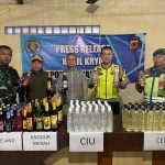 Polsek Wanaraja Amankan Puluhan Botol Miras Jelang Tahun Baru 2025