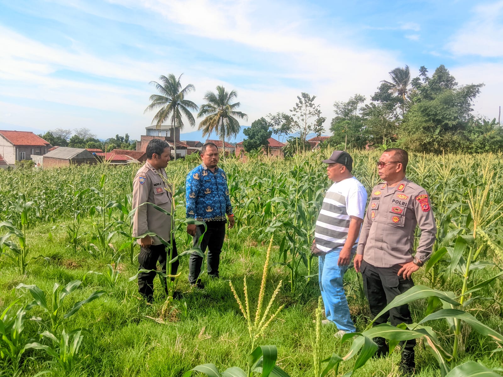 Kapolsek Garut Kota Monitoring Lahan Ketahanan Pangan di Kelurahan Cimuncang