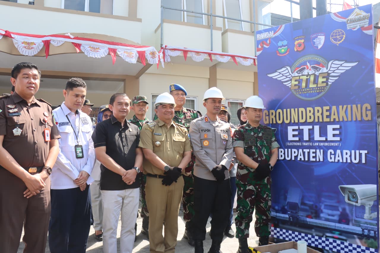 Polres Garut Bersama Forkopimda Resmikan Groundbreaking ETLE Statis