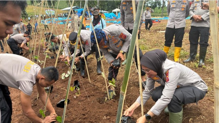 Polda Jabar Tanam 1.500 Bibit Uwi Ungu