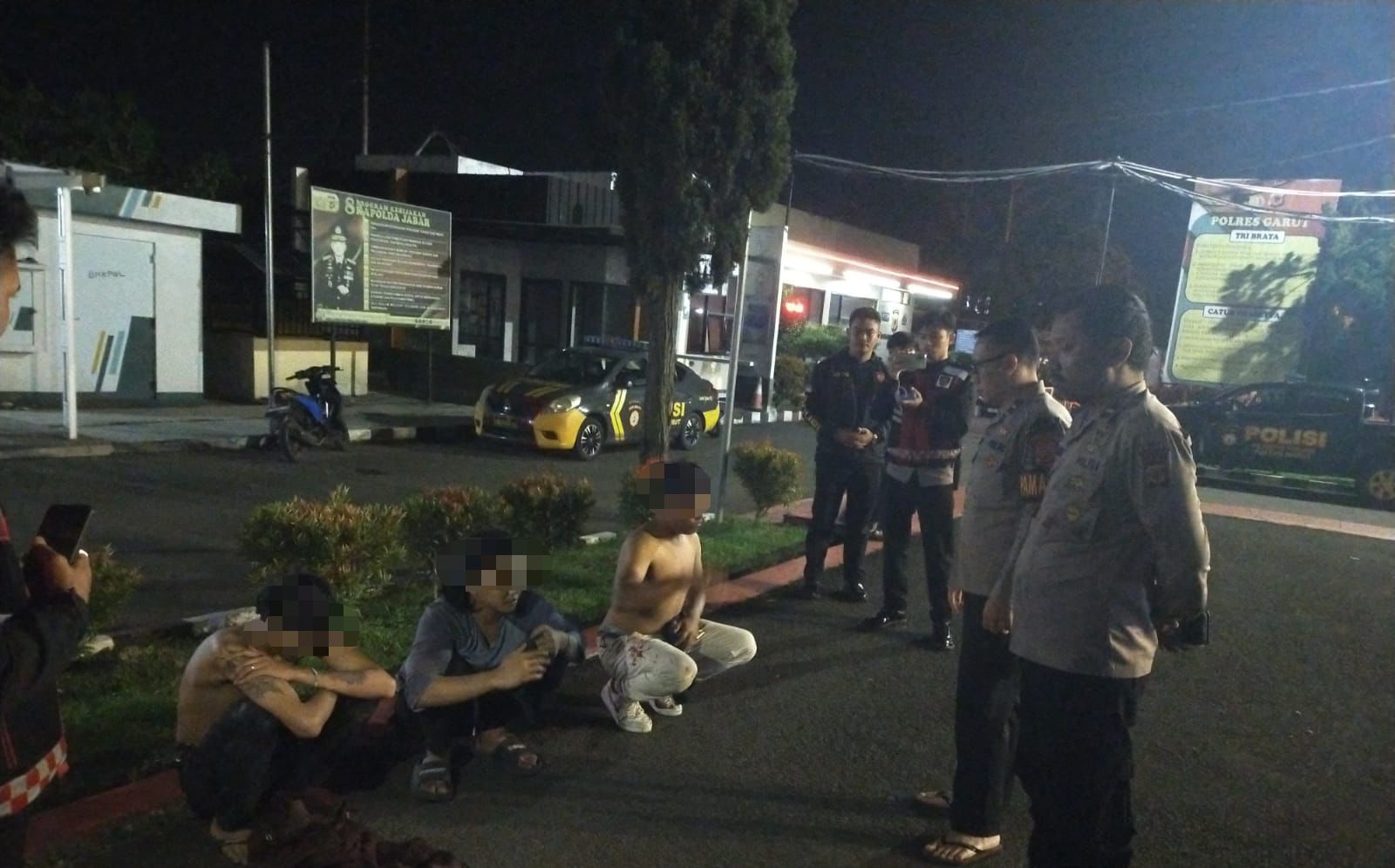 Tim Patroli Polres Garut Amankan Tiga Orang Diduga Mabuk Usai Keributan di Jalan A. Yani Garut