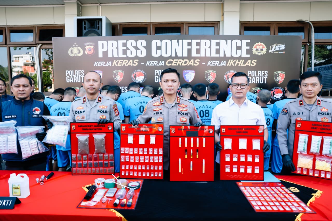 Polres Garut Ungkap 20 Kasus Narkotika, Psikotropika dan Obat Tertentu, 28 Tersangka Diamankan