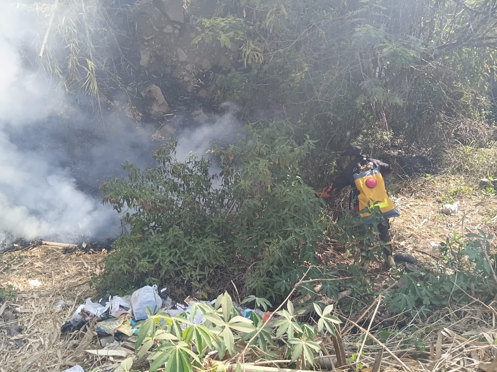 Api Berkobar di Enam Titik Desa Rancabango, Polisi dan Tim Gabungan Berjibaku Padamkan Karhutla