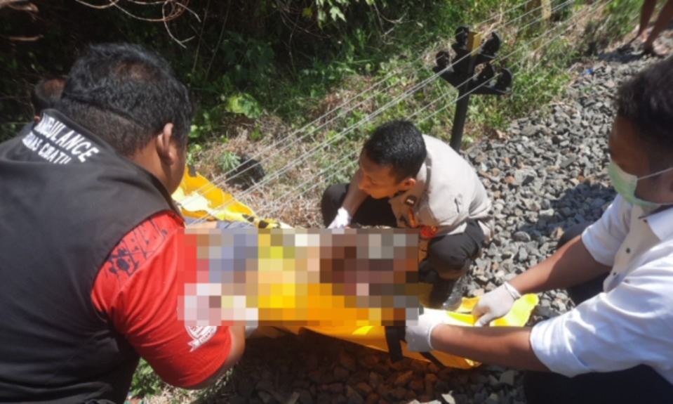 Polsek Sukawening Tangani Kecelakaan Pejalan Kaki Tertemper Kereta Api, Korban Meninggal Dunia