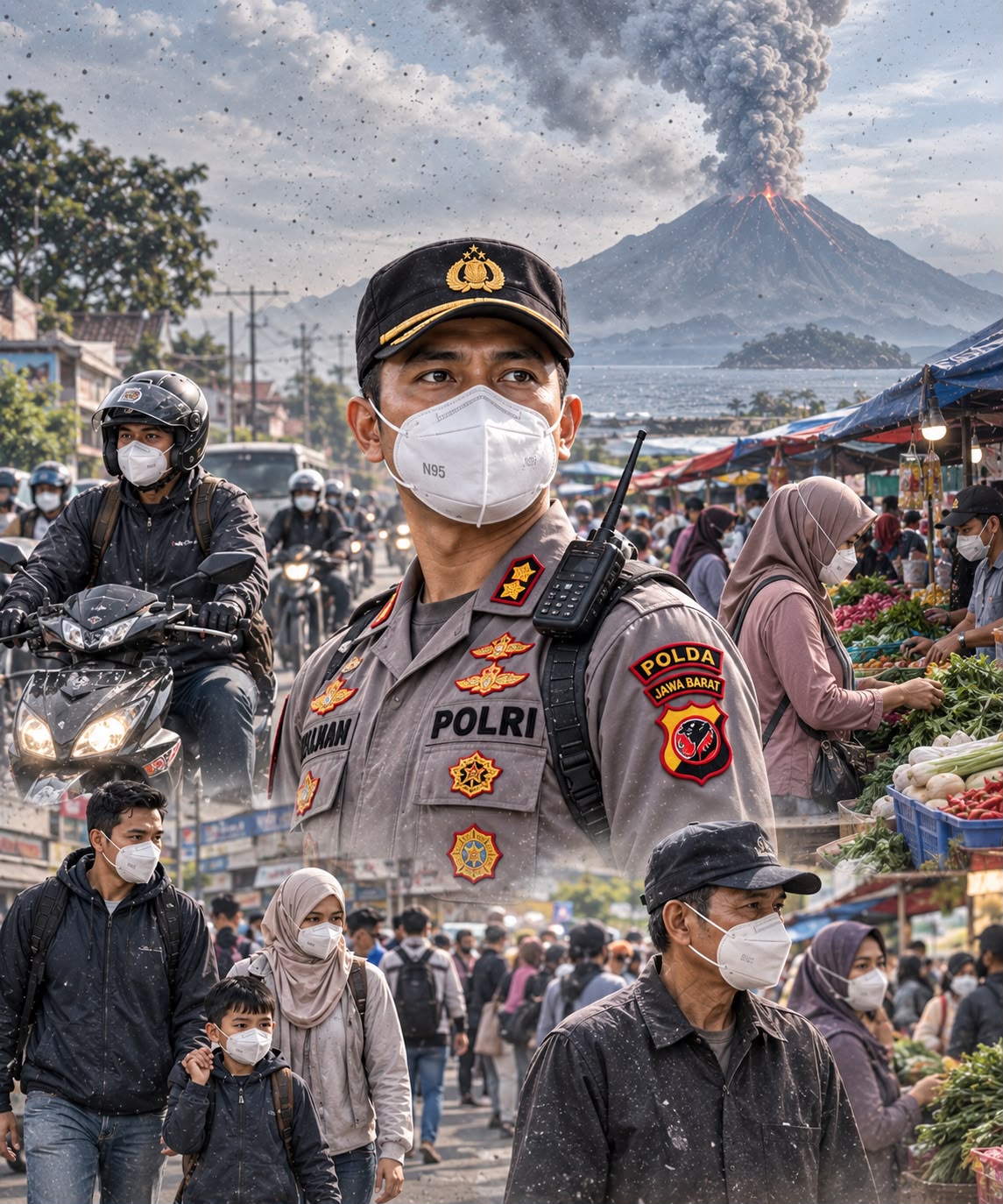 Waspada Partikel Halus Abu Vulkanik, Polres Garut Ajak Masyarakat Jaga Kesehatan