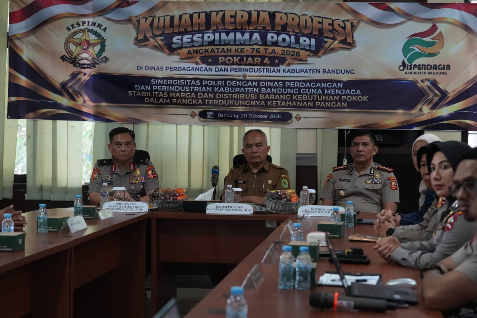 KKP SESPIMMA ANGKATAN 76 POKJAR IV BAHAS SINERGI POLRI DAN DISPERINDAG JAGA STABILITAS HARGA BAPOK DI KABUPATEN BANDUNG